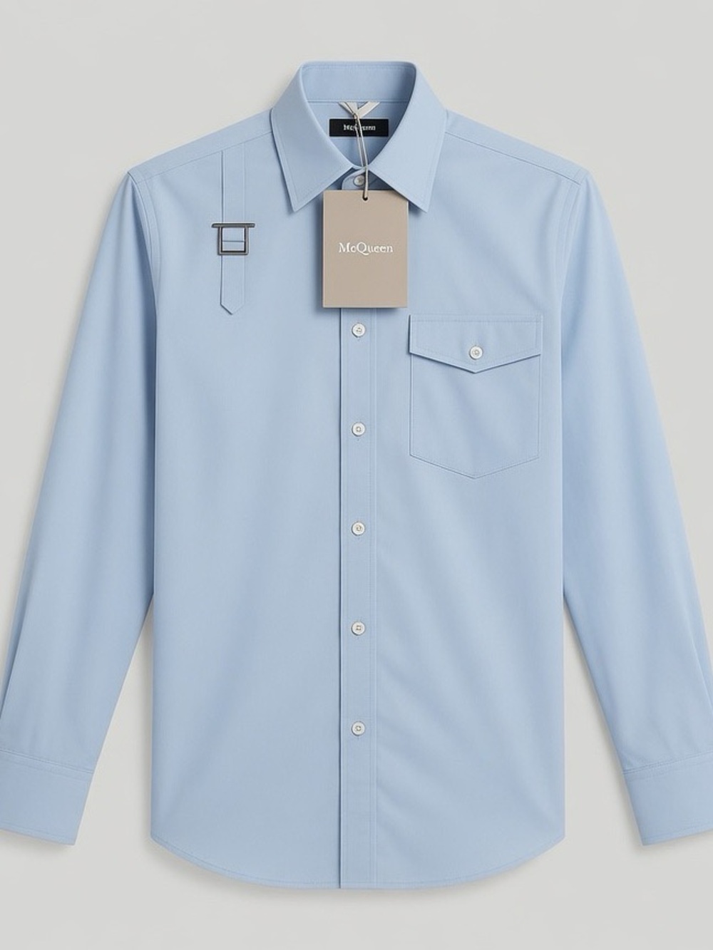 Alexander McQueen Pale Blue Long-Sleeve Dress Shirt